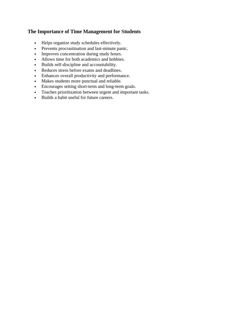 Time Management Tips for Students | PDF