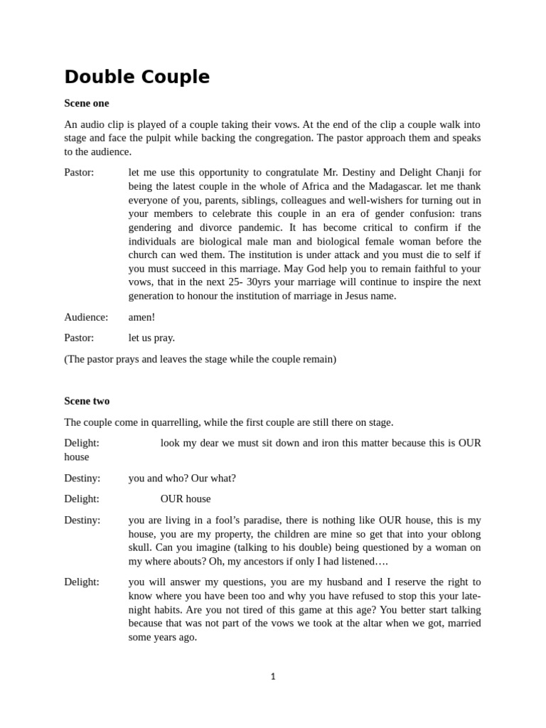 Double Couple PDF Marriage