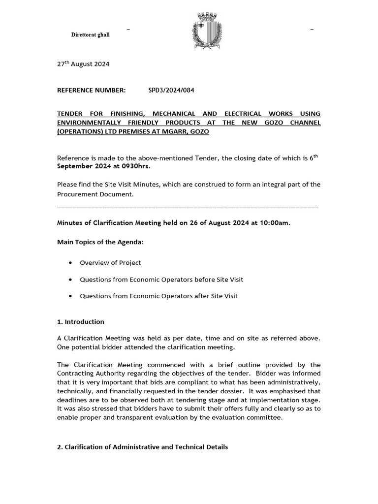 Clarification Note 1 - SPD3.2024.084 | PDF