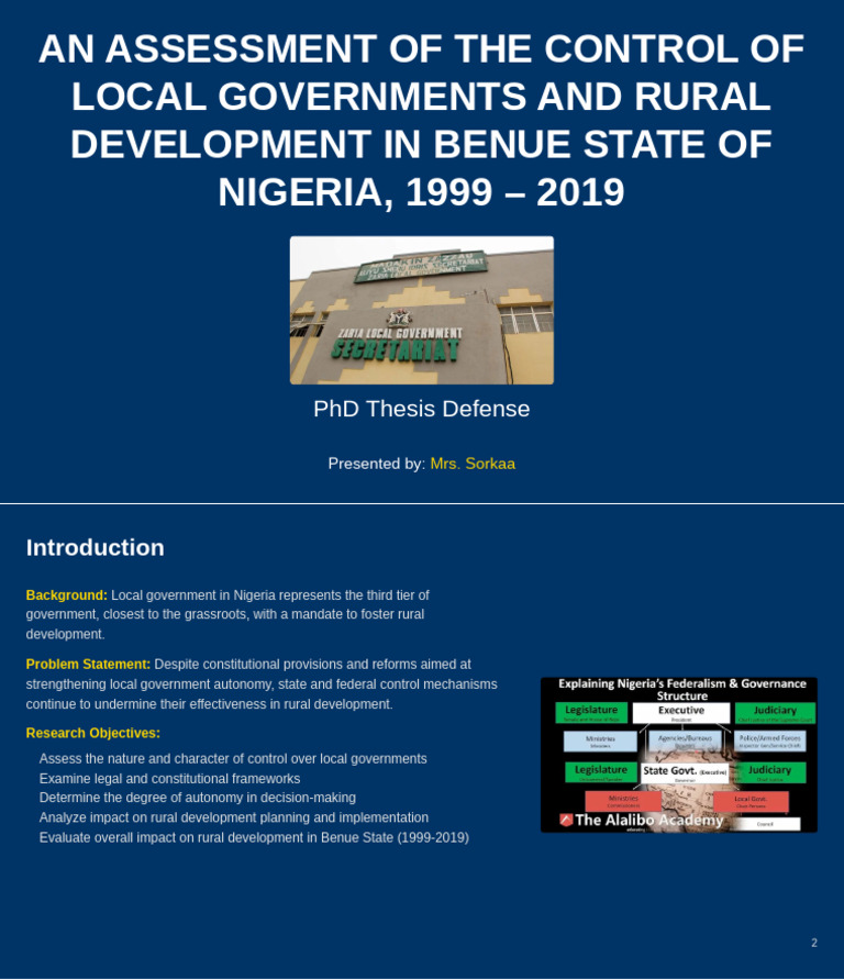 An Assessment of The Control of Local Governments and Rural Development ...