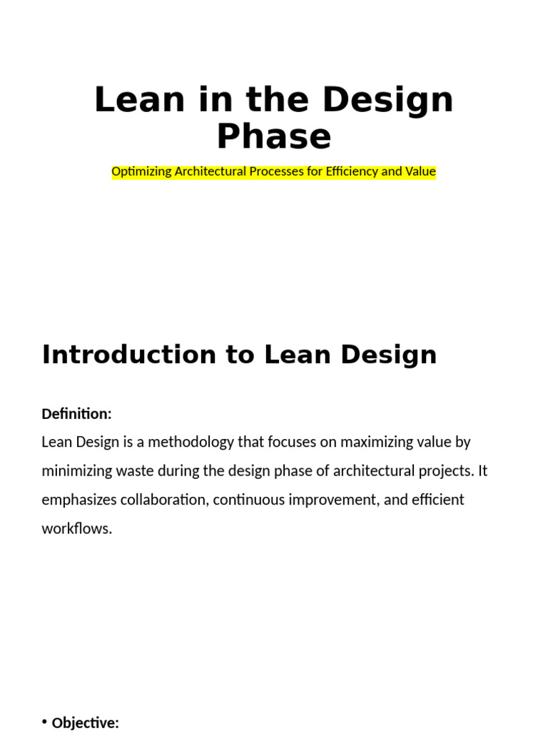 Lean Design for Efficient Architecture | PDF | Building Information ...