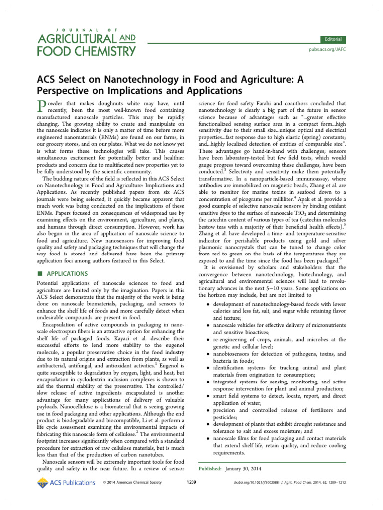 Nanotechnology in Food & Agriculture Insights | PDF | Nanotechnology ...