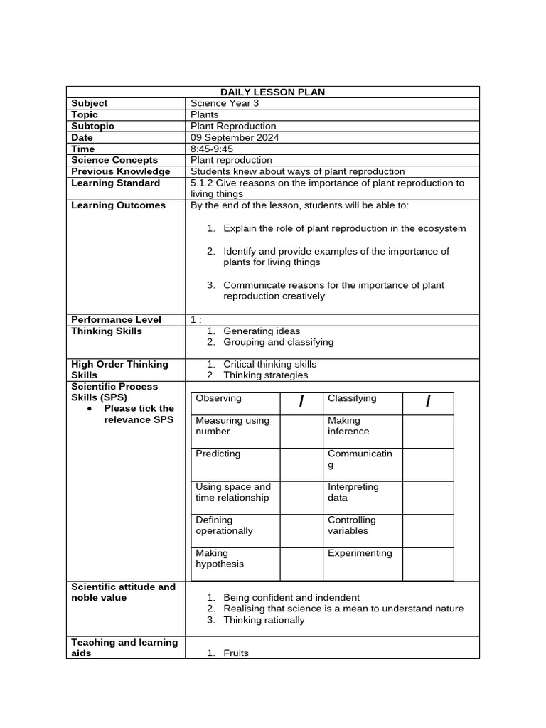 5E Lesson Plan Science 9.9.24 3AB - For Merge | PDF | Science | Thought