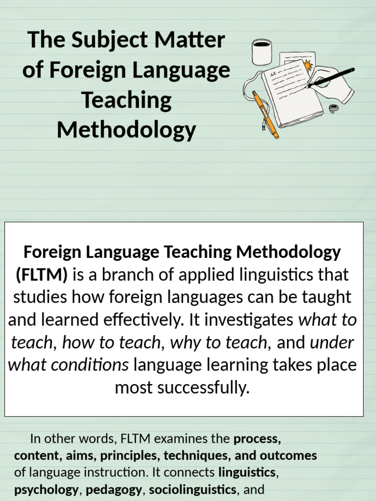 2.the Subject Matter of Foreign Language Teaching Methodology | PDF ...