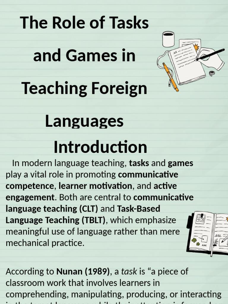 4.the Rule of Tasks and Games Teaching Foreign Languages | PDF ...