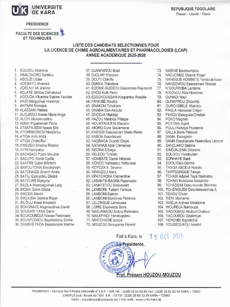 Selection Lcap 2025-2026 | PDF