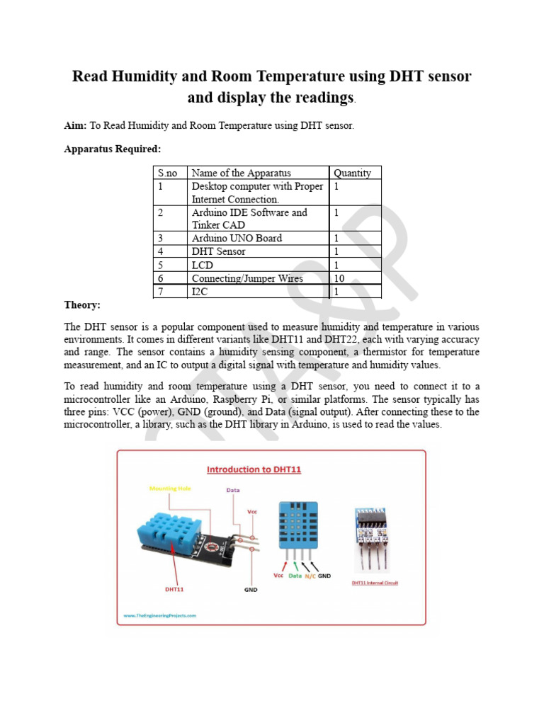 Read Humidity & Temperature with DHT Sensor | PDF | Arduino | Computing