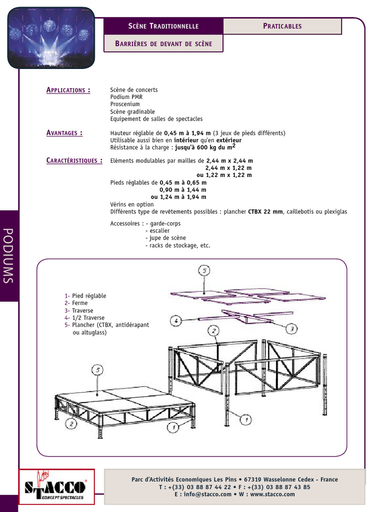 Scènes et podiums modulables professionnels | PDF