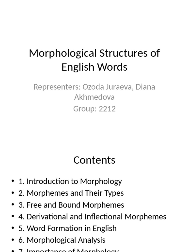 Understanding English Word Morphology | PDF | Morphology (Linguistics ...