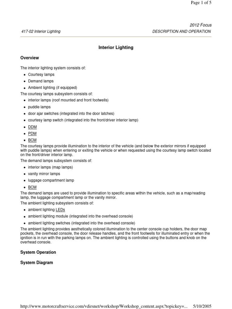 2012 Vehicle Interior Lighting System | PDF | Lighting | Light Emitting ...