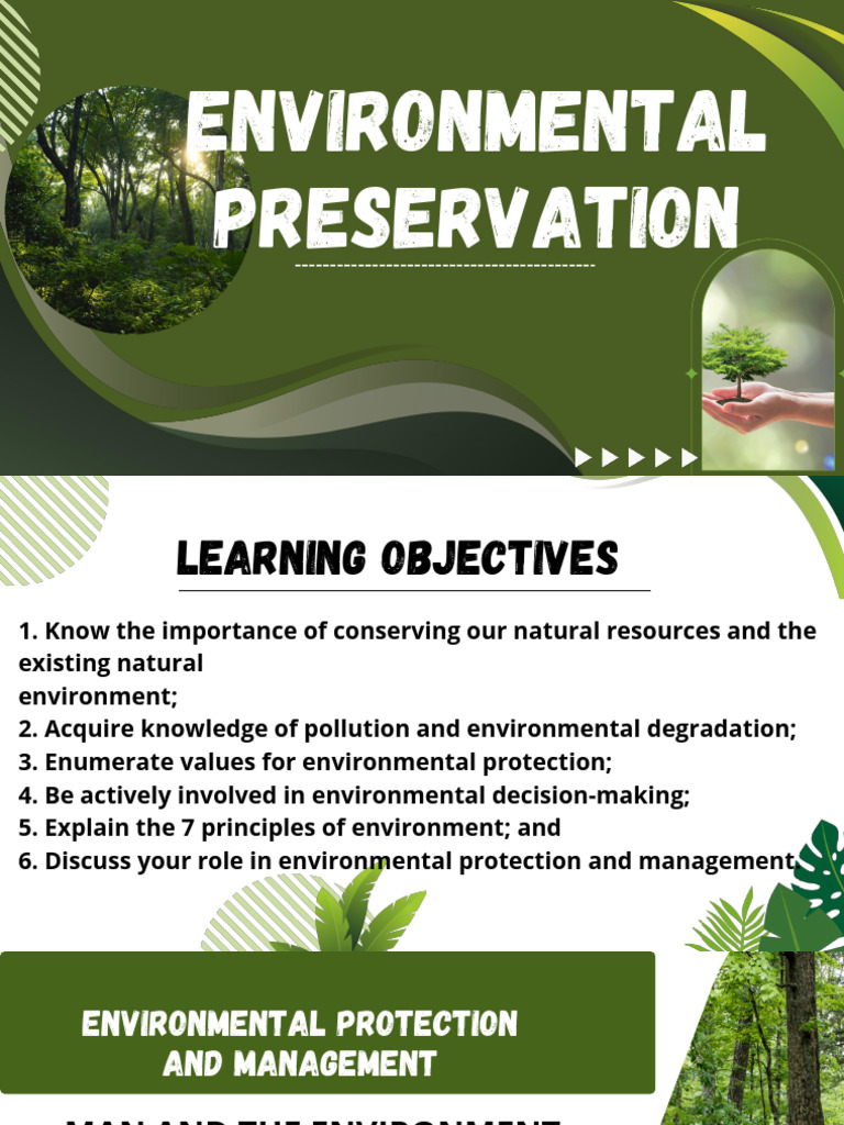 Environmental Preservation Principles and Laws | PDF | Environmental ...