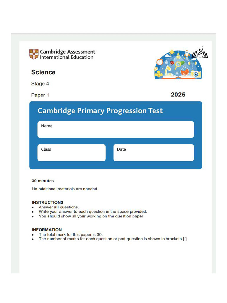 Stage 4 Science Paper 1 2025 | PDF
