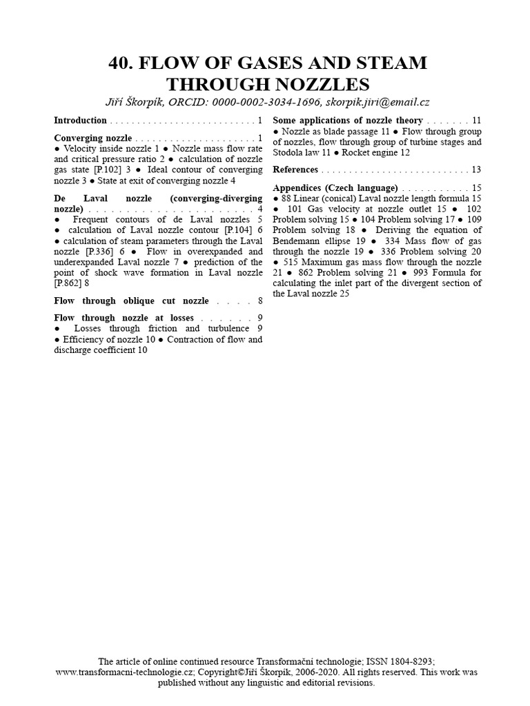 Gas Flow Dynamics in Nozzles | PDF | Nozzle | Fluid Dynamics