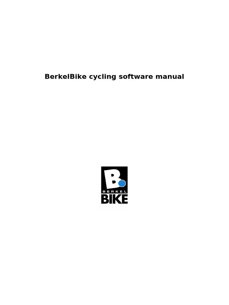 BerkelBike Software User Manual | PDF | Computer File | Electric Current