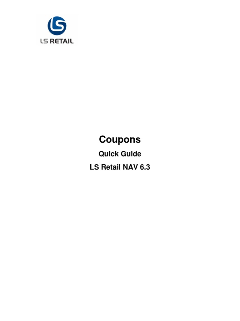 Coupons Quick Guide LS Retail 6.3 PDF Coupon Point Of Sale