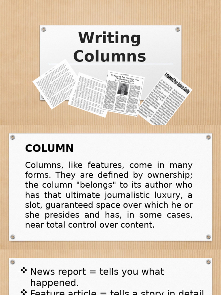 Writing Columns - Journalism 12 | PDF | Knowledge | News