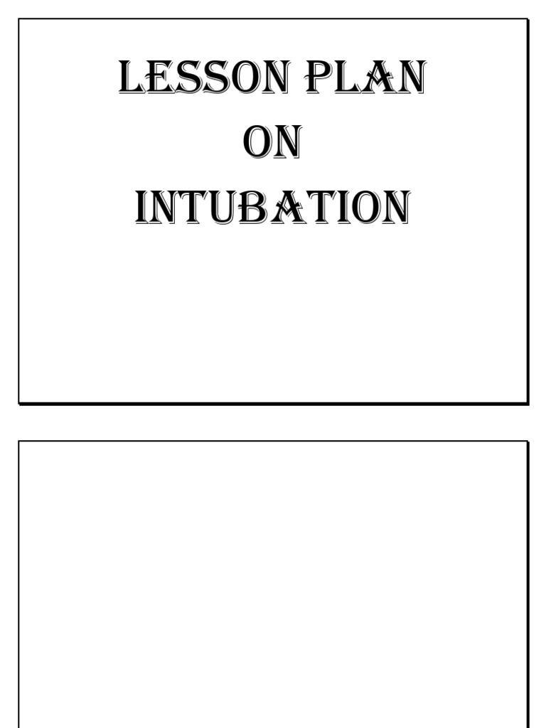 Intubation Pdf Anesthesia Medicine