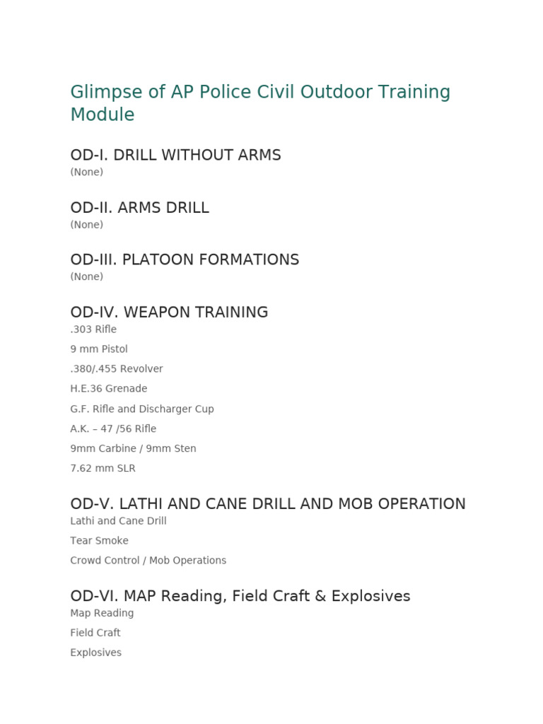Glimpse of AP Police Civil Outdoor Training | PDF