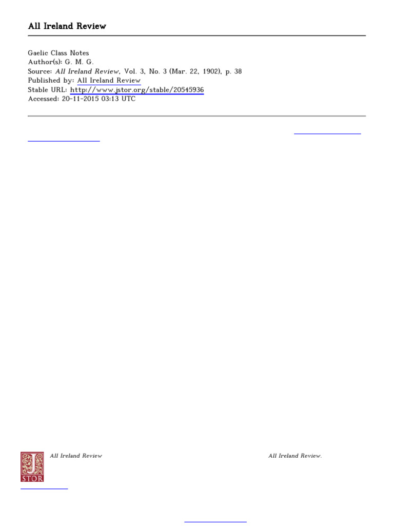 Gaelic's Notes | PDF