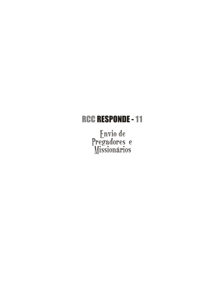 RCC Responde 11 - Pregação | PDF