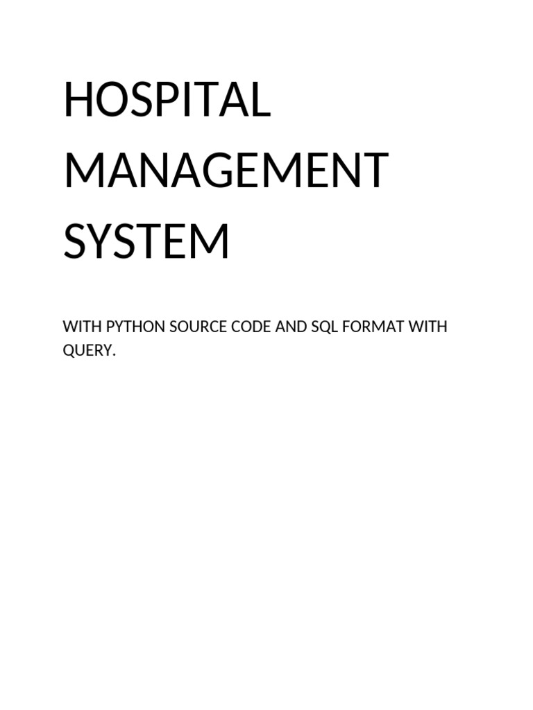 Hospital Management System Code | PDF | Information Science ...