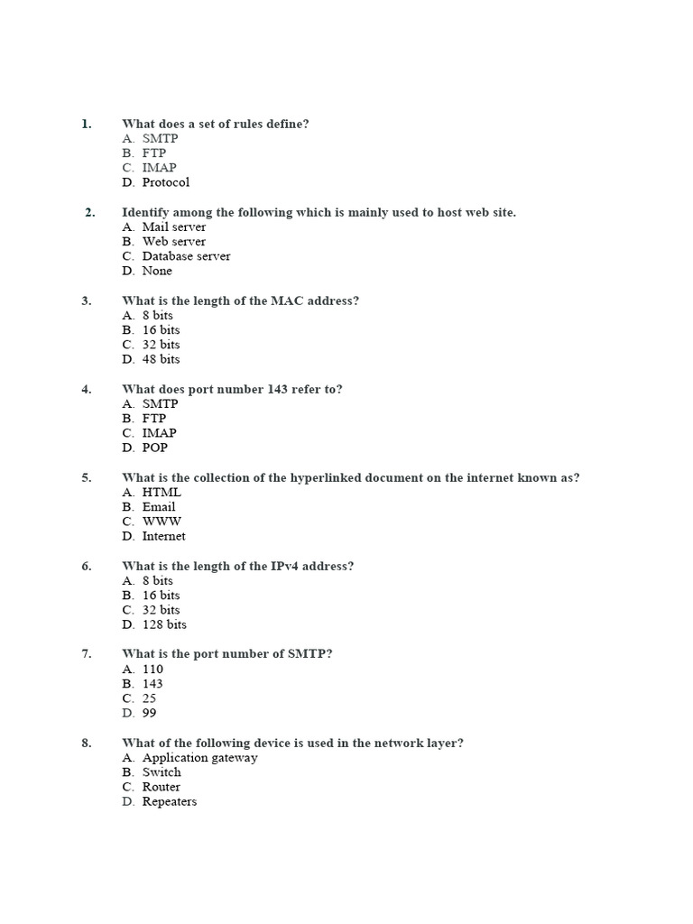 Networking and Security Quiz Questions | PDF | World Wide Web ...