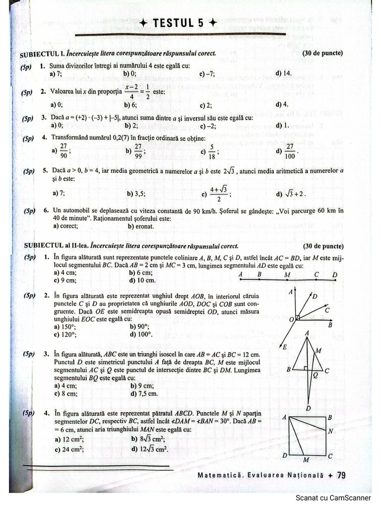 Testul 5 | PDF