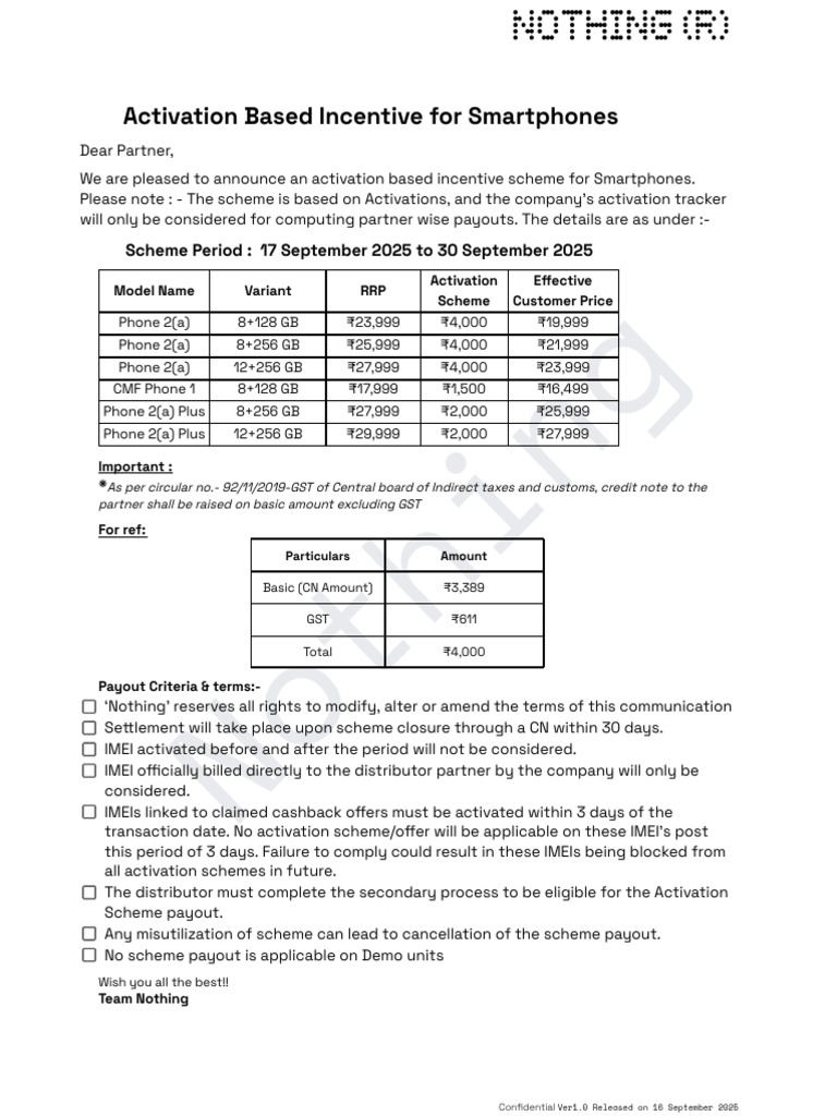 Smartphone Activation Incentive Scheme | PDF | Payments | Taxes