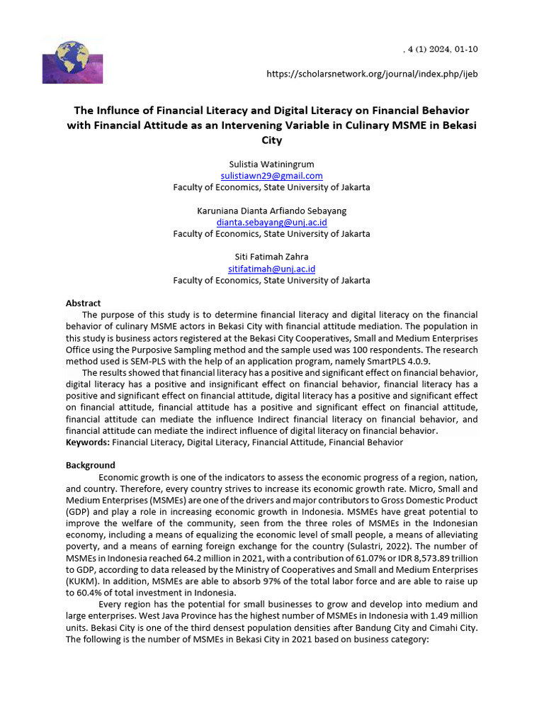 Financial Literacy's Impact on MSME Behavior | PDF | Attitude ...