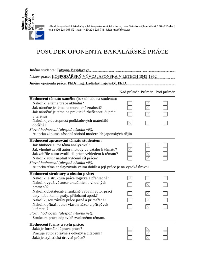 Posudek Oponent | PDF