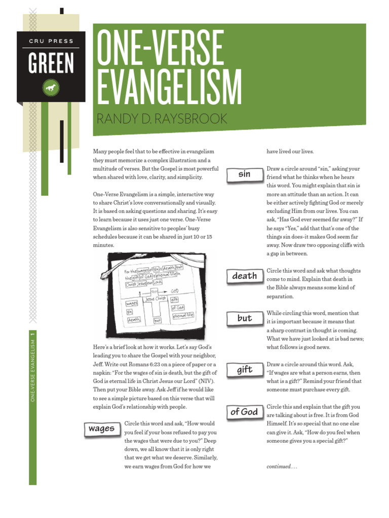 One-Verse Evangelism Guide | PDF | Eternal Life (Christianity) | God In ...