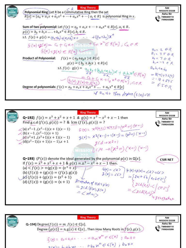 Understanding Polynomial Rings and Operations | PDF | Computational ...