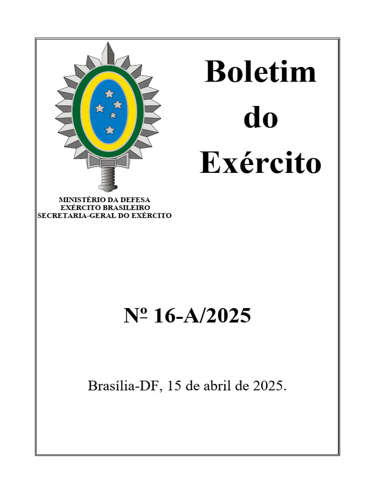 Boletim do Exército: Atos de 2025 | PDF | Brigadeiro | Organização militar