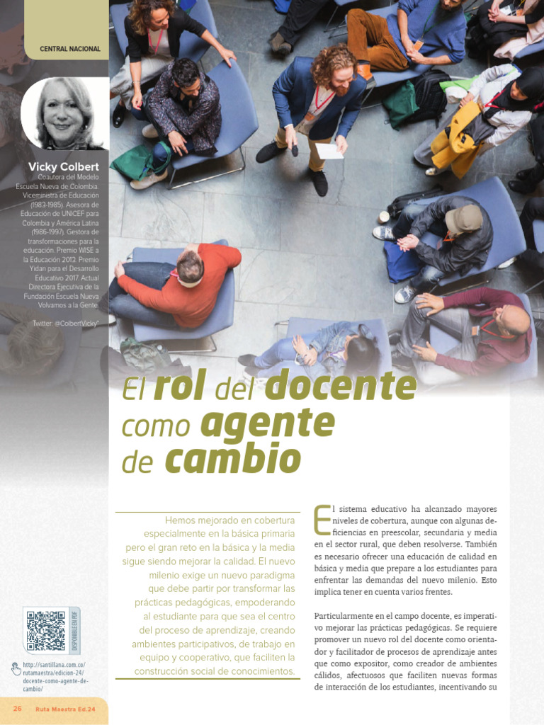 El docente como agente de cambio educativo | PDF | Aprendizaje | Enseñando
