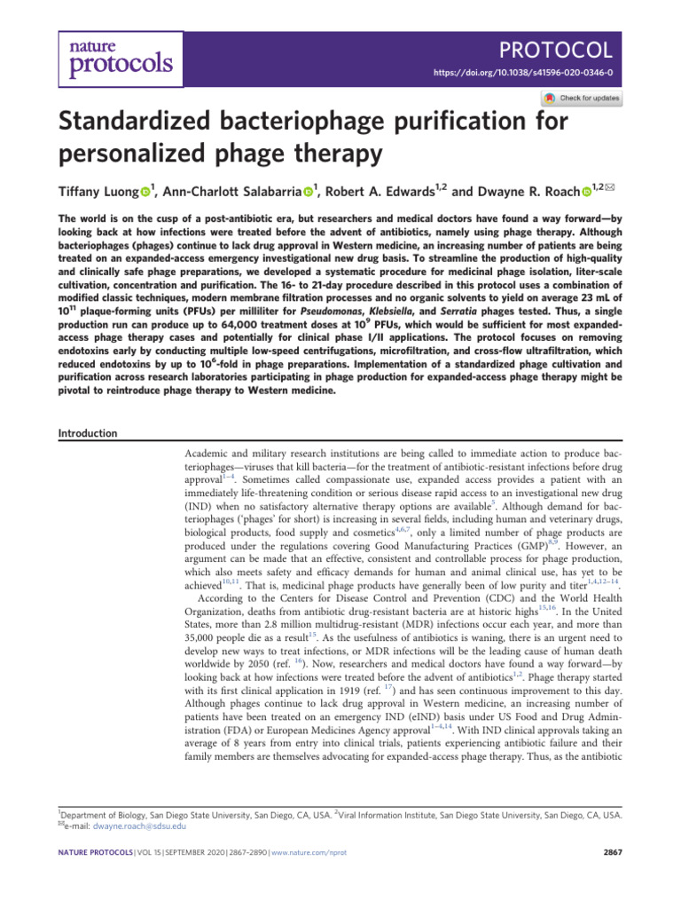Bacteriophage Isolation - Nature Protocols | PDF | Bacteriophage ...