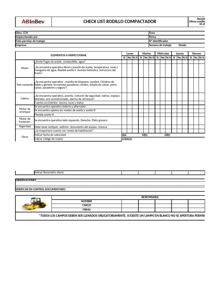 Check List Compactador | PDF