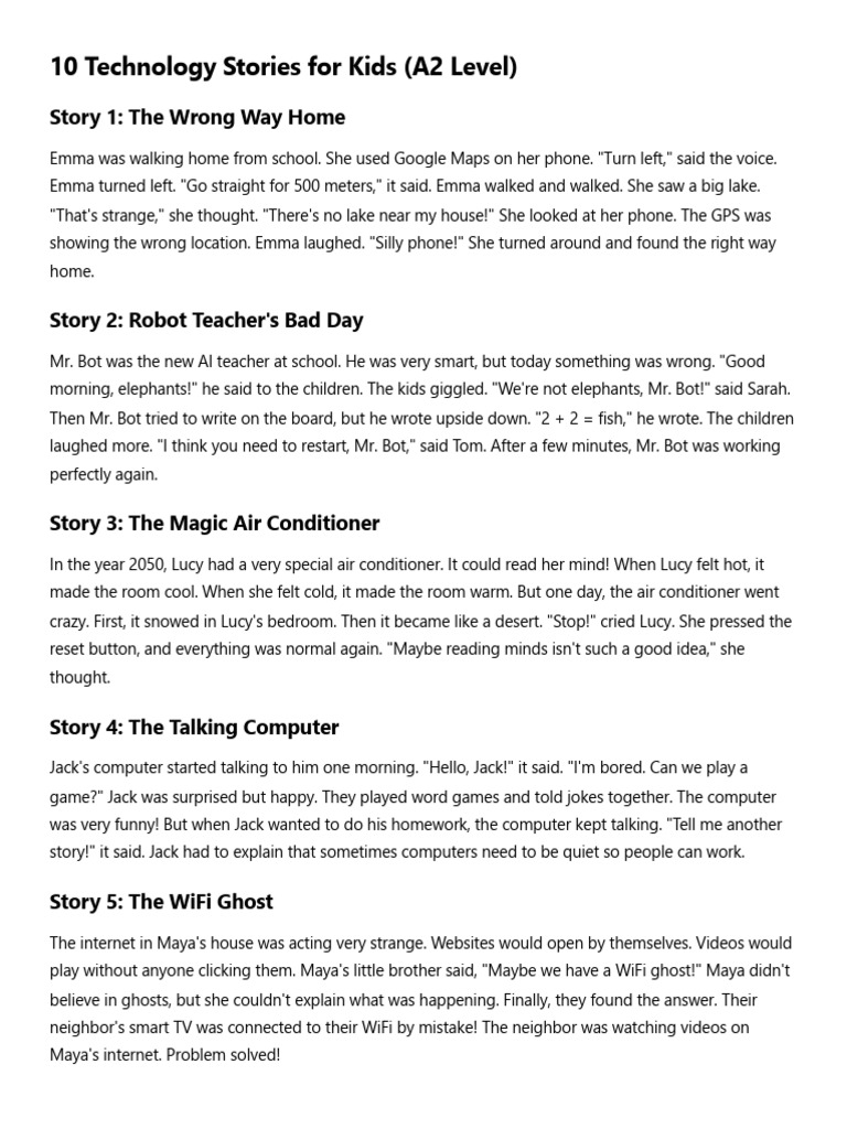 Fun Tech Tales for Kids | PDF