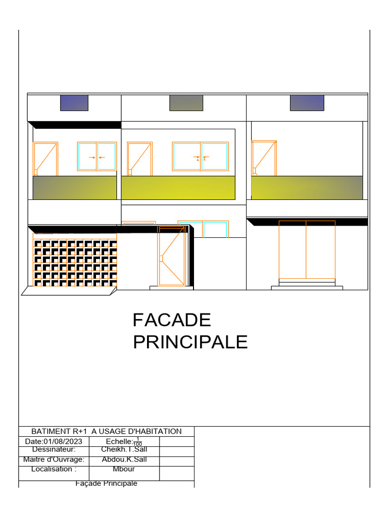 Façade principale bâtiment R+1 Mbour | PDF