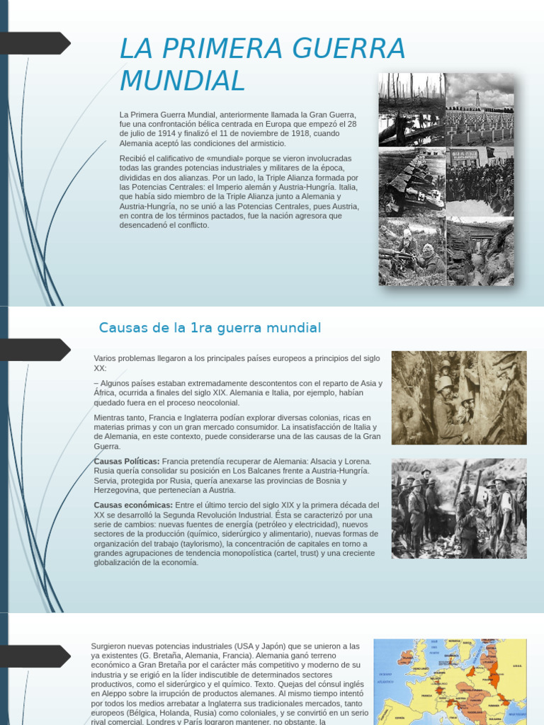 Causas y desarrollo de la Primera Guerra Mundial | PDF | Primera Guerra ...