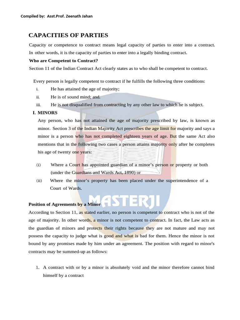 Capacity of Parties | PDF | Mortgage Law | Partnership