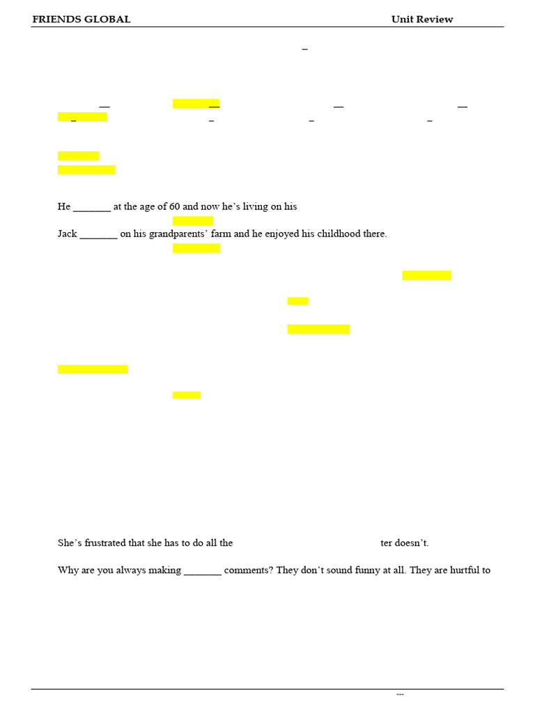 Friends Global Unit 1 Practice Test | PDF