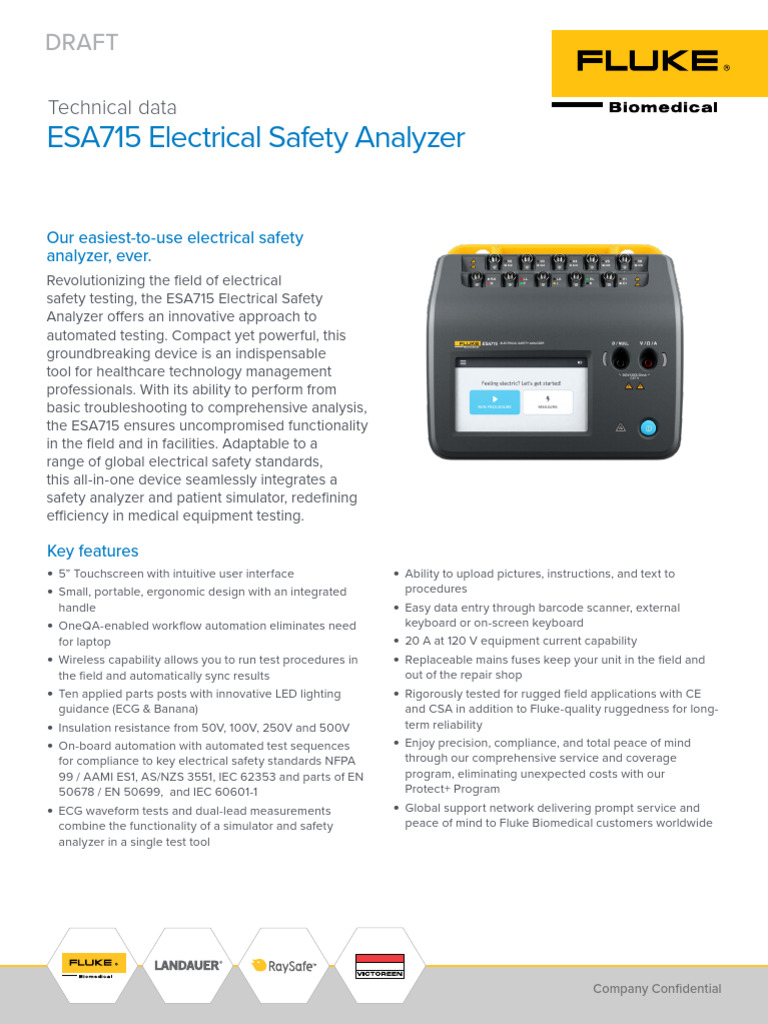 ESA715 Electrical Safety Analyzer Overview | PDF | Alternating Current ...