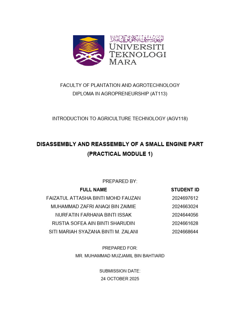 Practical Module 1 Lab Report Agv118 E5nova | PDF | Internal Combustion ...