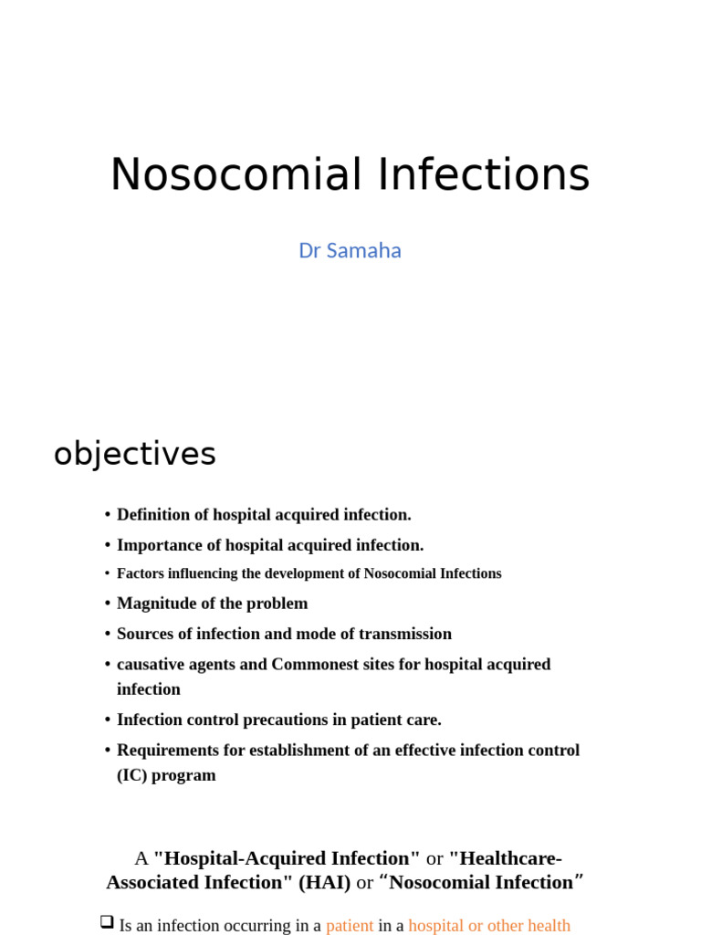 Nosocomial Infections 1 | PDF | Infection | Hospital Acquired Infection