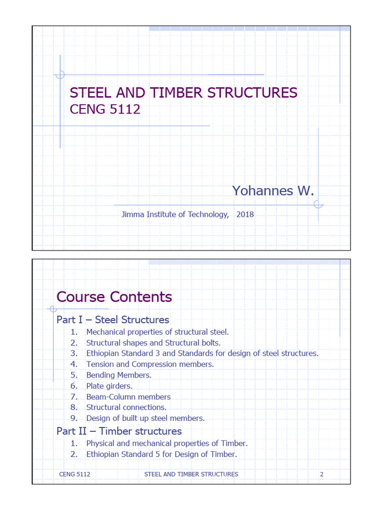 Steel and Timber Structures Course Overview | PDF | Deformation ...