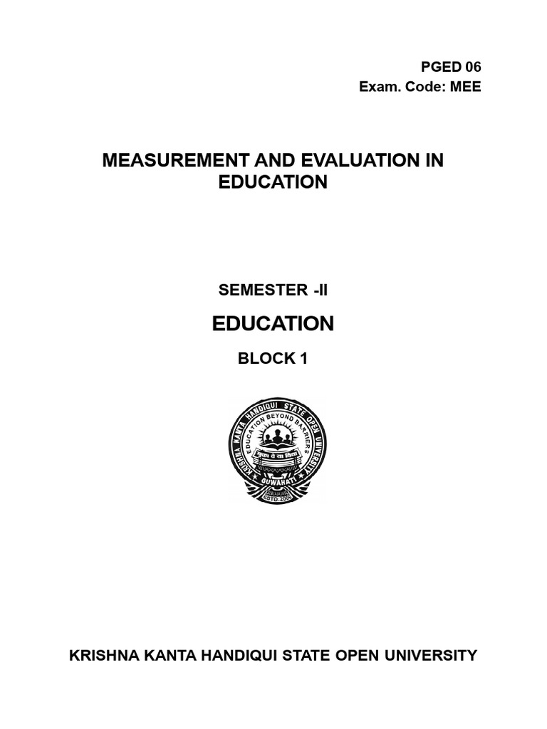 Measurement & Evaluation in Education | PDF | Level Of Measurement ...