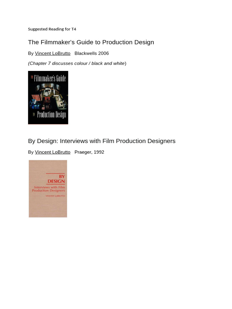 Essential Reads on Film Production Design | PDF