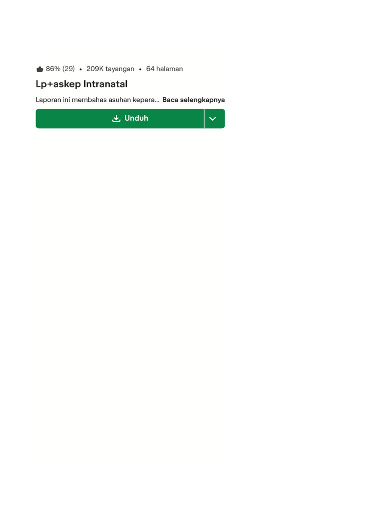 Asuhan Keperawatan Intranatal Lengkap | PDF