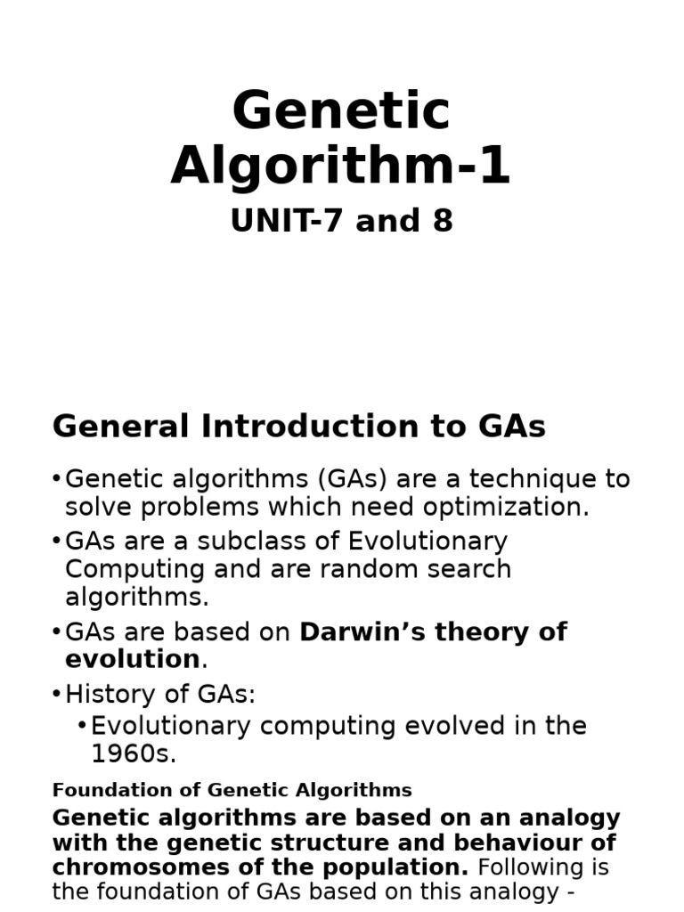 Understanding Genetic Algorithms Basics | PDF | Genetic Algorithm ...