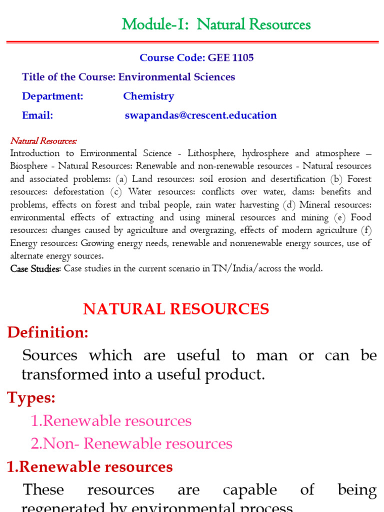 Natural Resources and Environmental Issues | PDF | Soil | Groundwater
